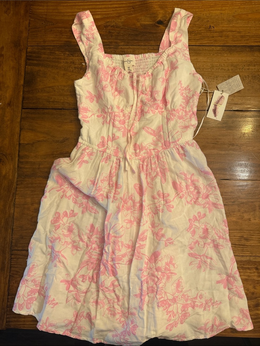 Jessica Simpson Pink Floral Sleeveless Summer Dress